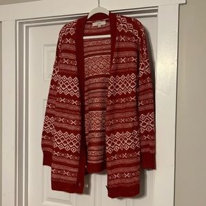 Loft red cardigan